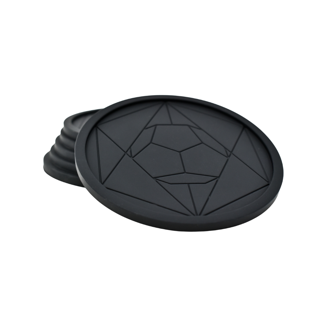 DIAMAS Geometric Black Coasters Set of 6 Diamasco